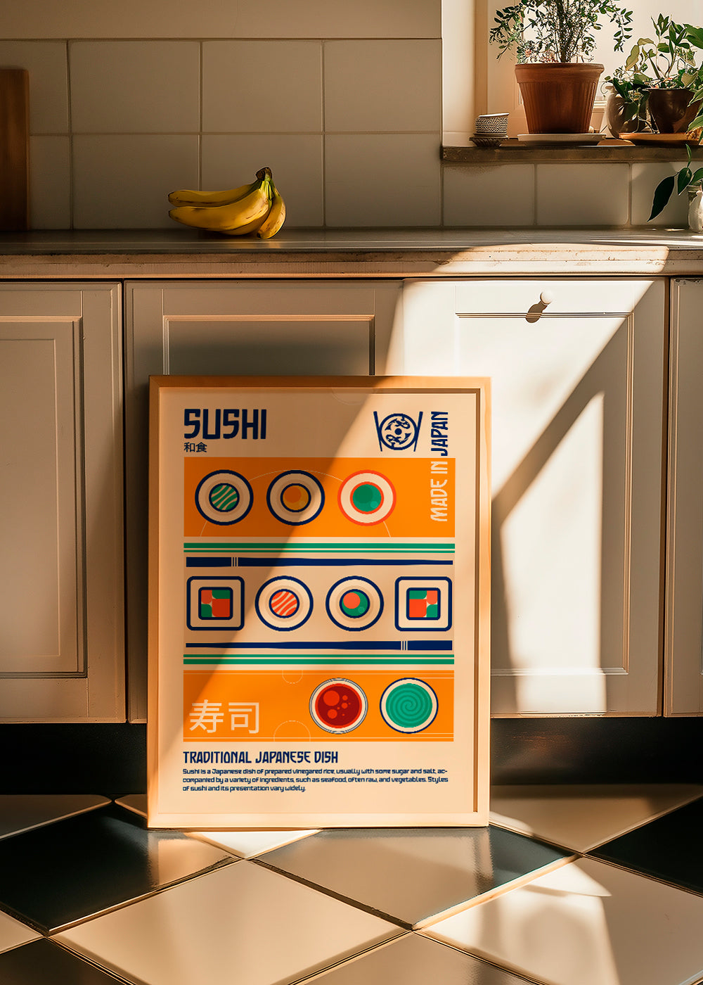 Køkkenkunst Sushi grafisk plakat