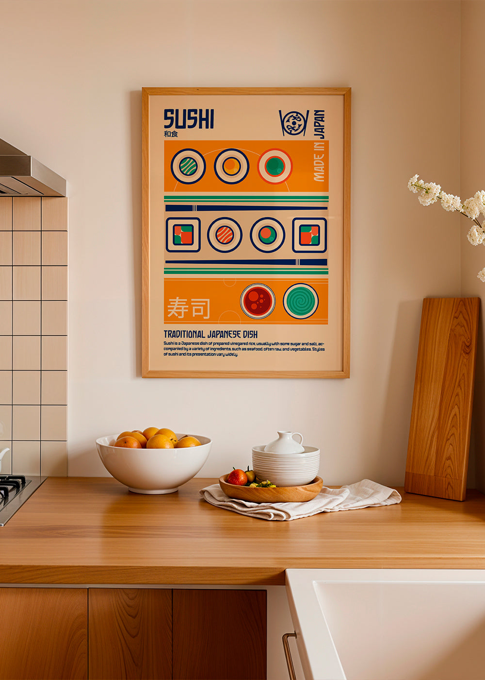 Køkkenkunst Sushi grafisk plakat