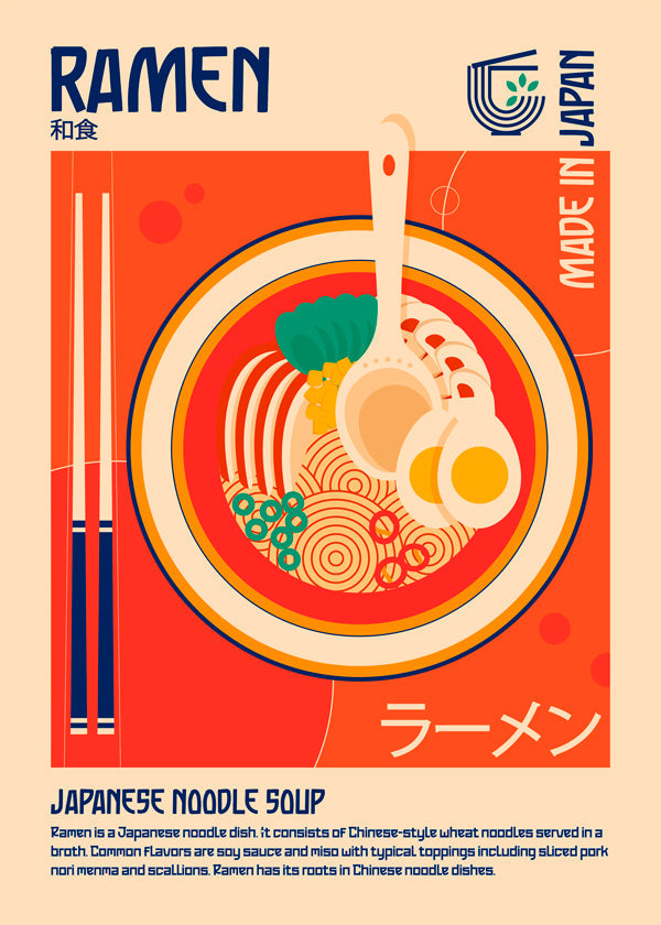 Køkkenkunst Ramen japansk plakat