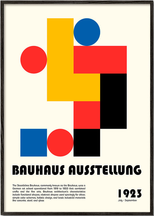 Geometrisk plakat Bauhaus med primære former