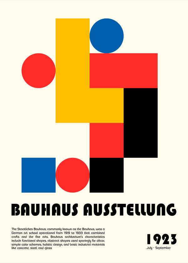 Geometrisk plakat Bauhaus med primære former