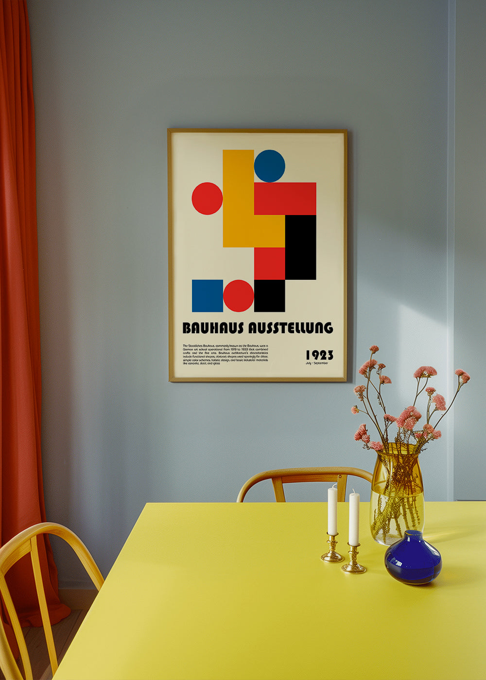 Geometrisk plakat Bauhaus med primære former