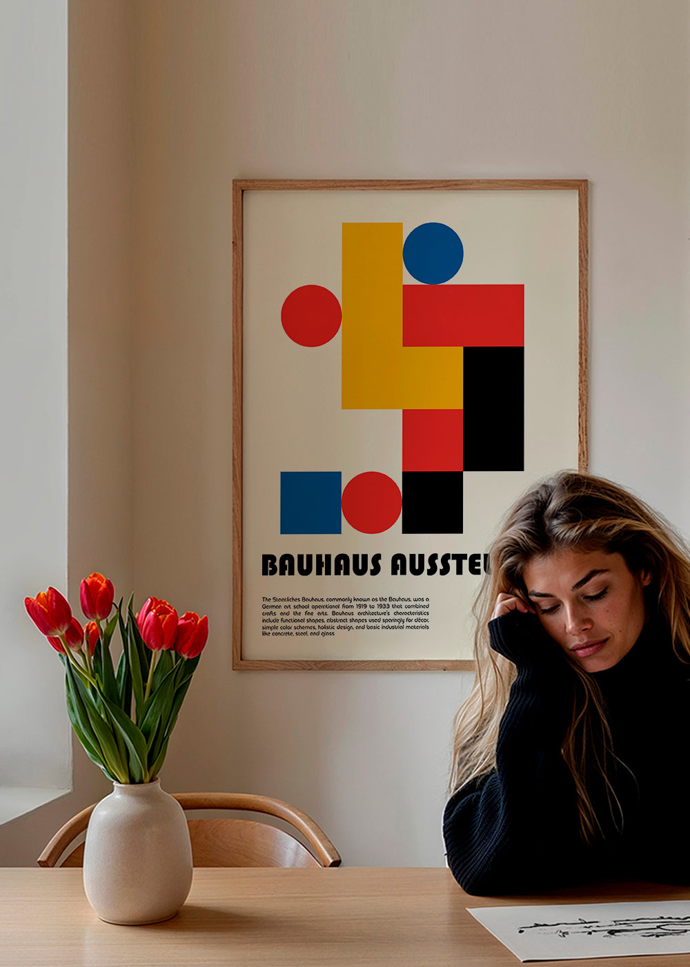 Geometrisk plakat Bauhaus med primære former