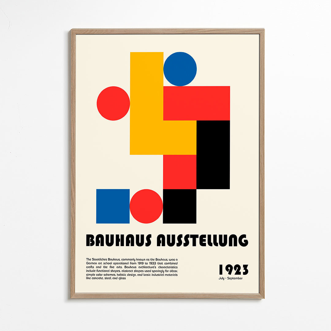 Geometrisk plakat Bauhaus med primære former