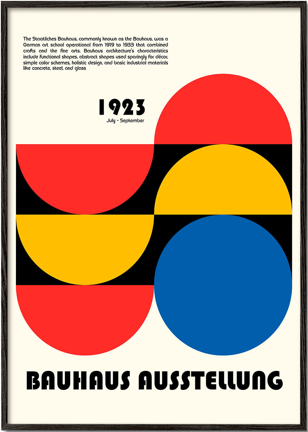 Geometrisk plakat Bauhaus 1923 primære former