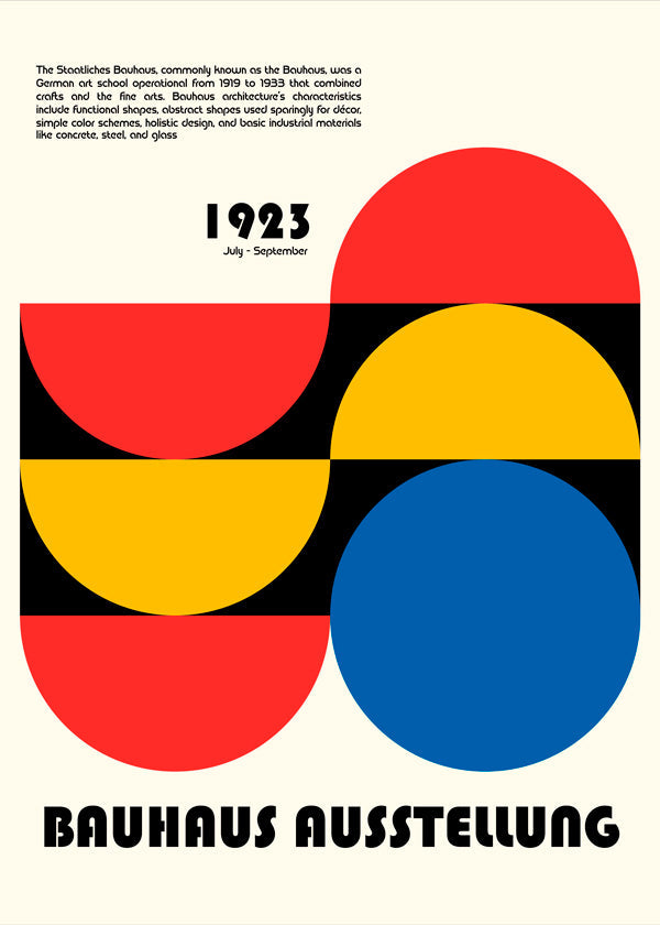 Geometrisk plakat Bauhaus 1923 primære former