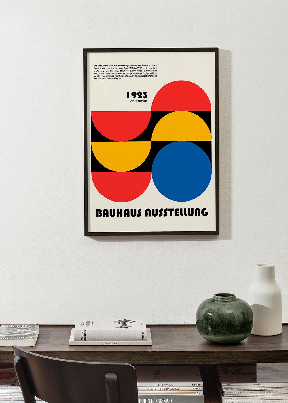 Geometrisk plakat Bauhaus 1923 primære former