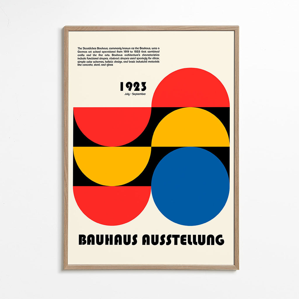 Geometrisk plakat Bauhaus 1923 primære former