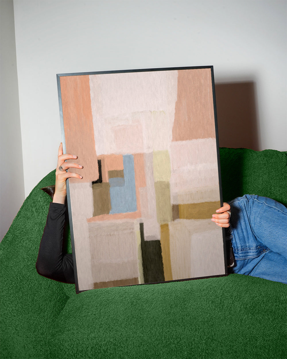 Abstrakt kunst pastelfarvede geometriske felter