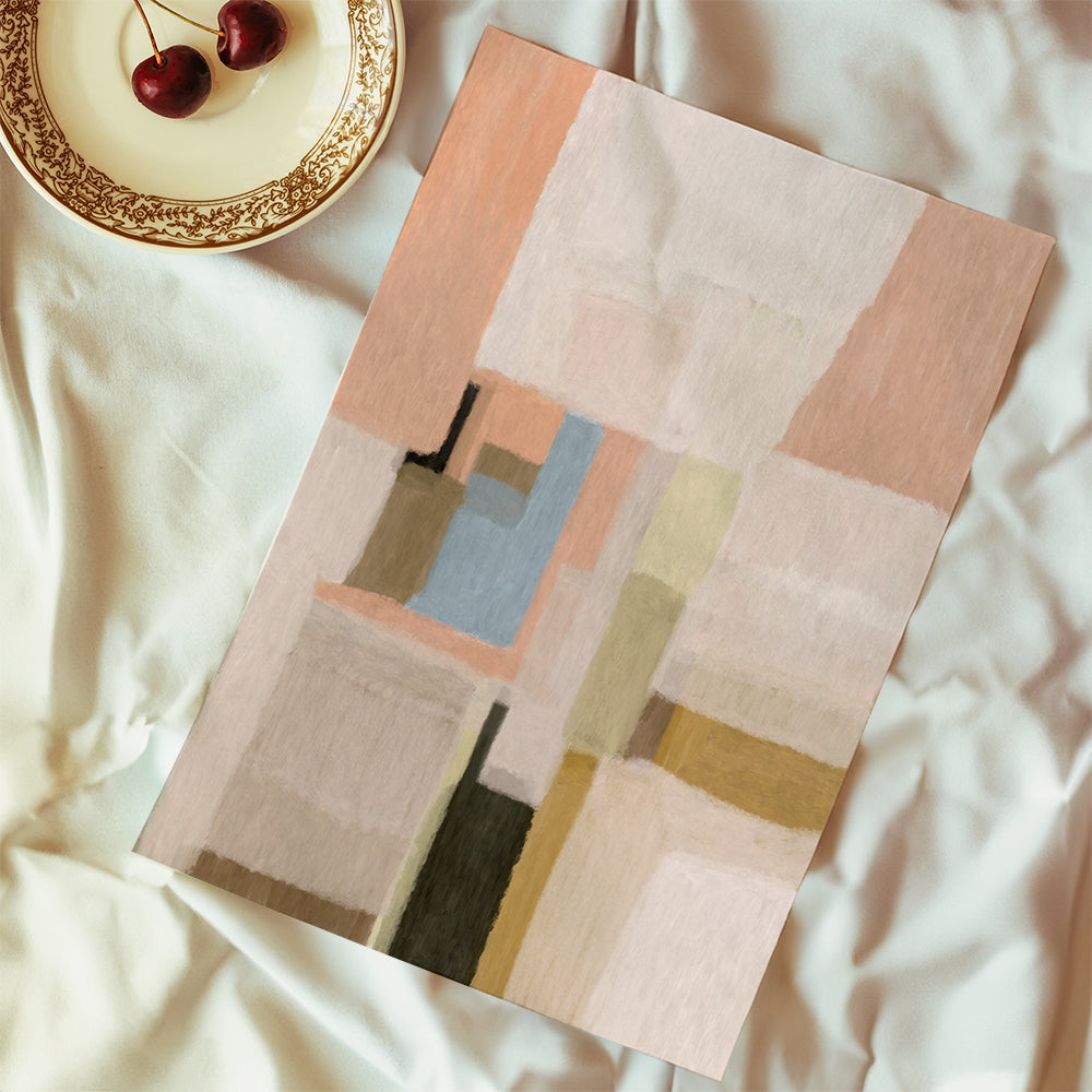 Abstrakt kunst pastelfarvede geometriske felter