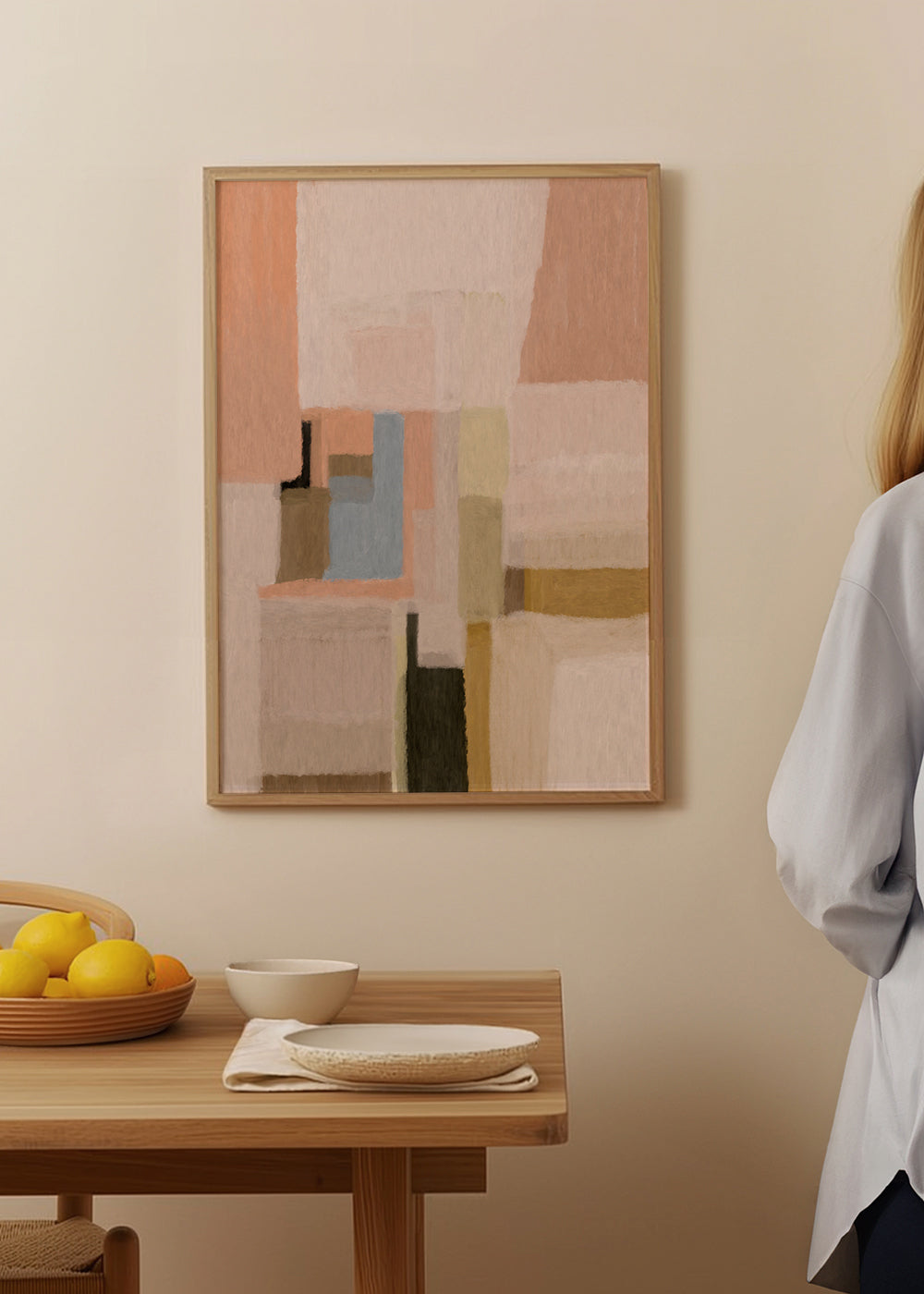 Abstrakt kunst pastelfarvede geometriske felter