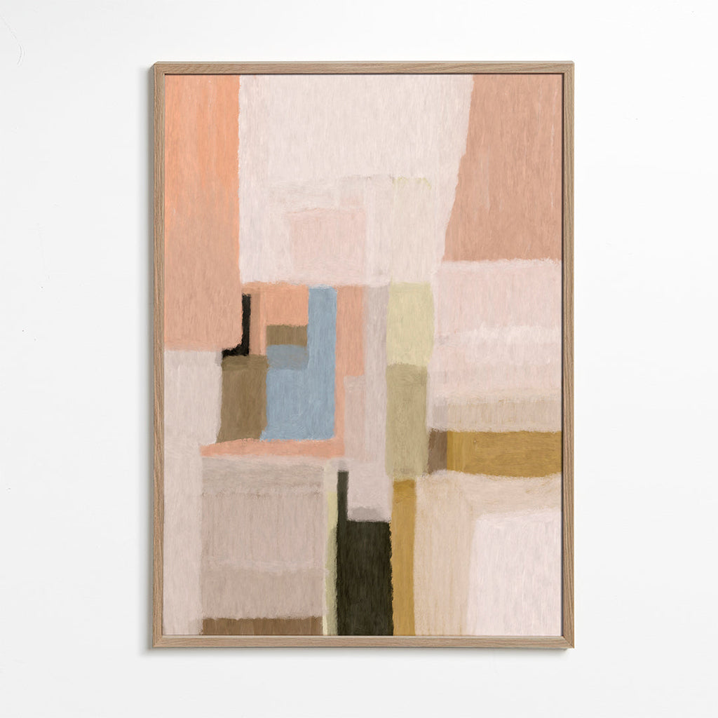 Abstrakt kunst pastelfarvede geometriske felter