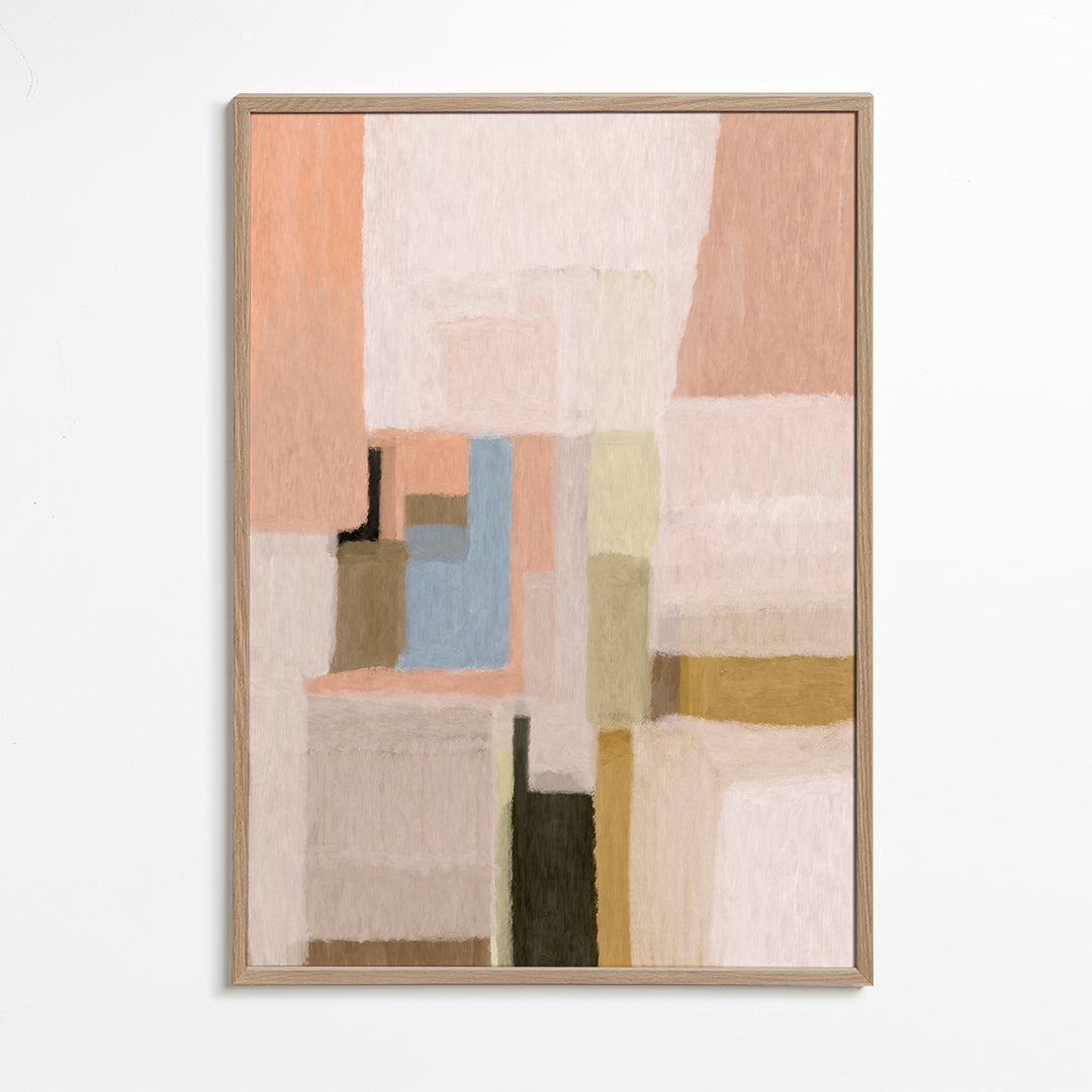 Abstrakt kunst pastelfarvede geometriske felter
