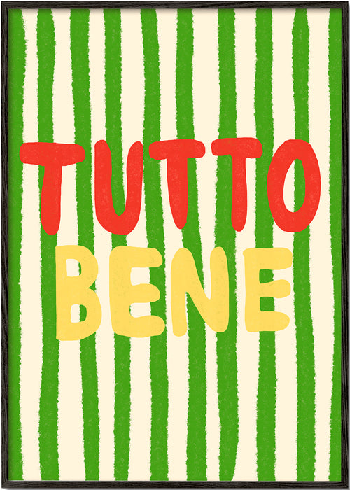 Illustration 'Tutto Bene' med grønne striber