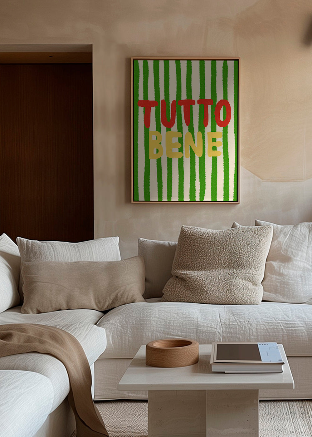 Illustration 'Tutto Bene' med grønne striber