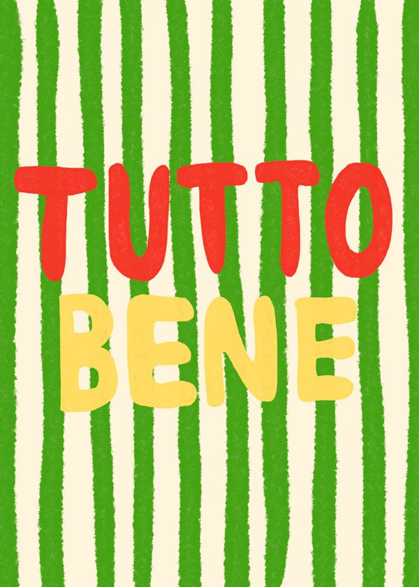 Illustration 'Tutto Bene' med grønne striber