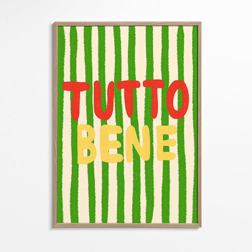 Illustration 'Tutto Bene' med grønne striber
