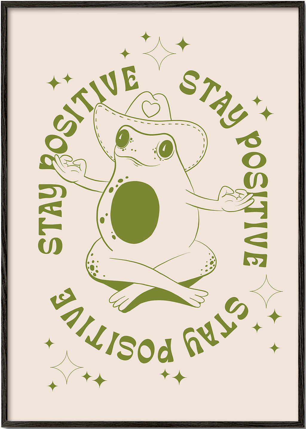 Illustration frø med positiv besked