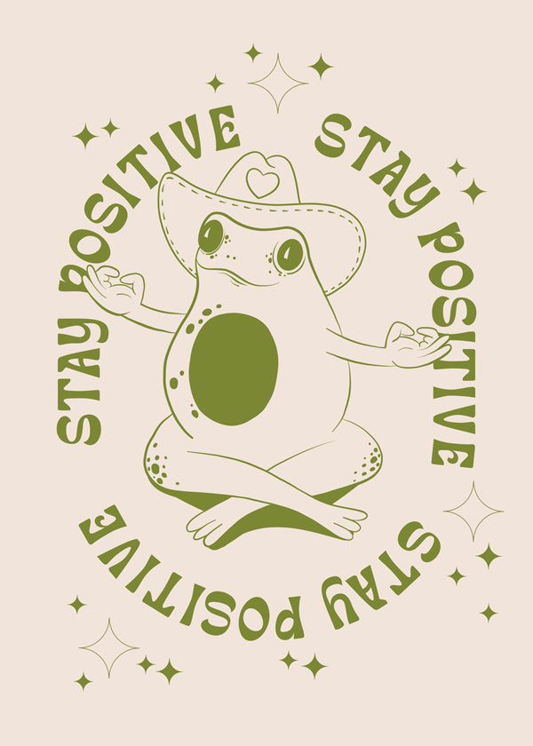 Illustration frø med positiv besked