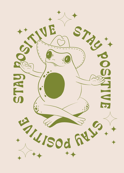 Illustration frø med positiv besked