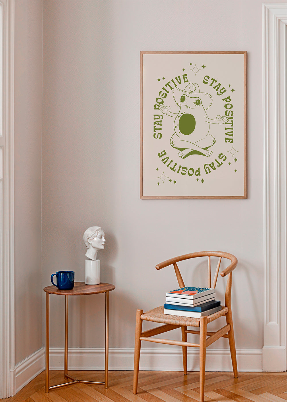 Illustration frø med positiv besked