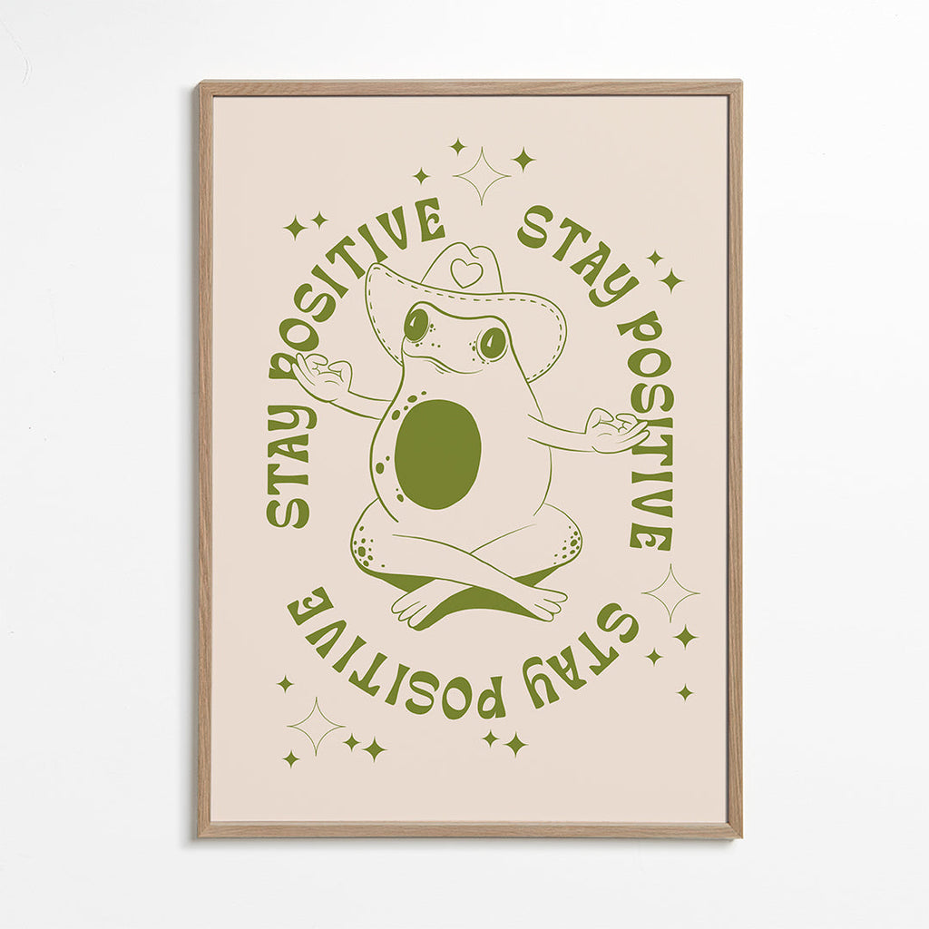 Illustration frø med positiv besked