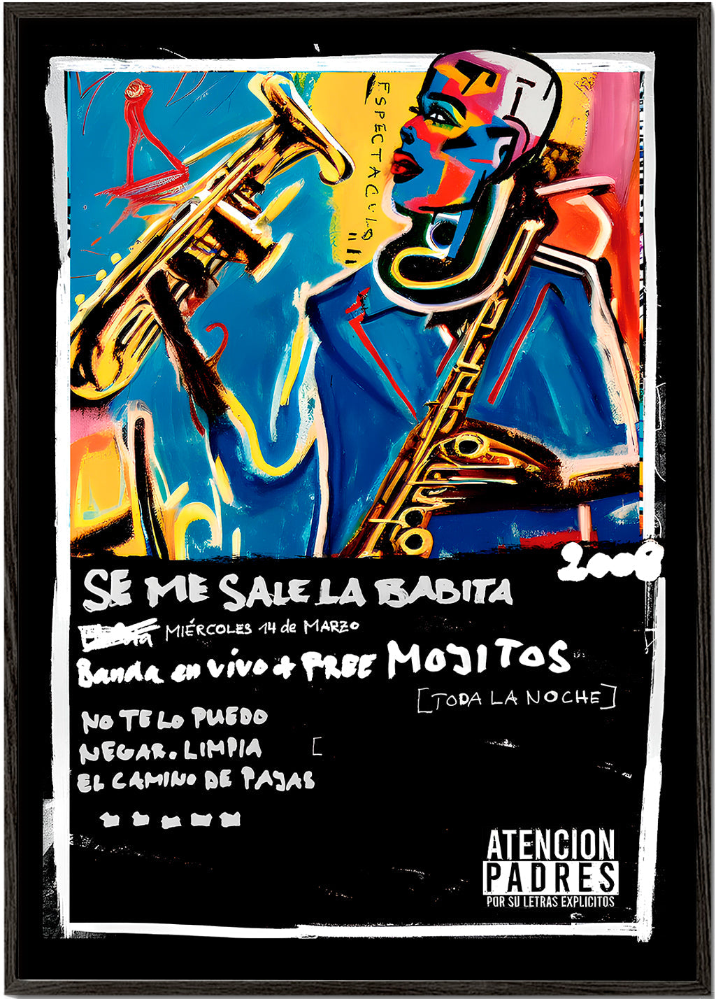 Jazzillustration i levende farver