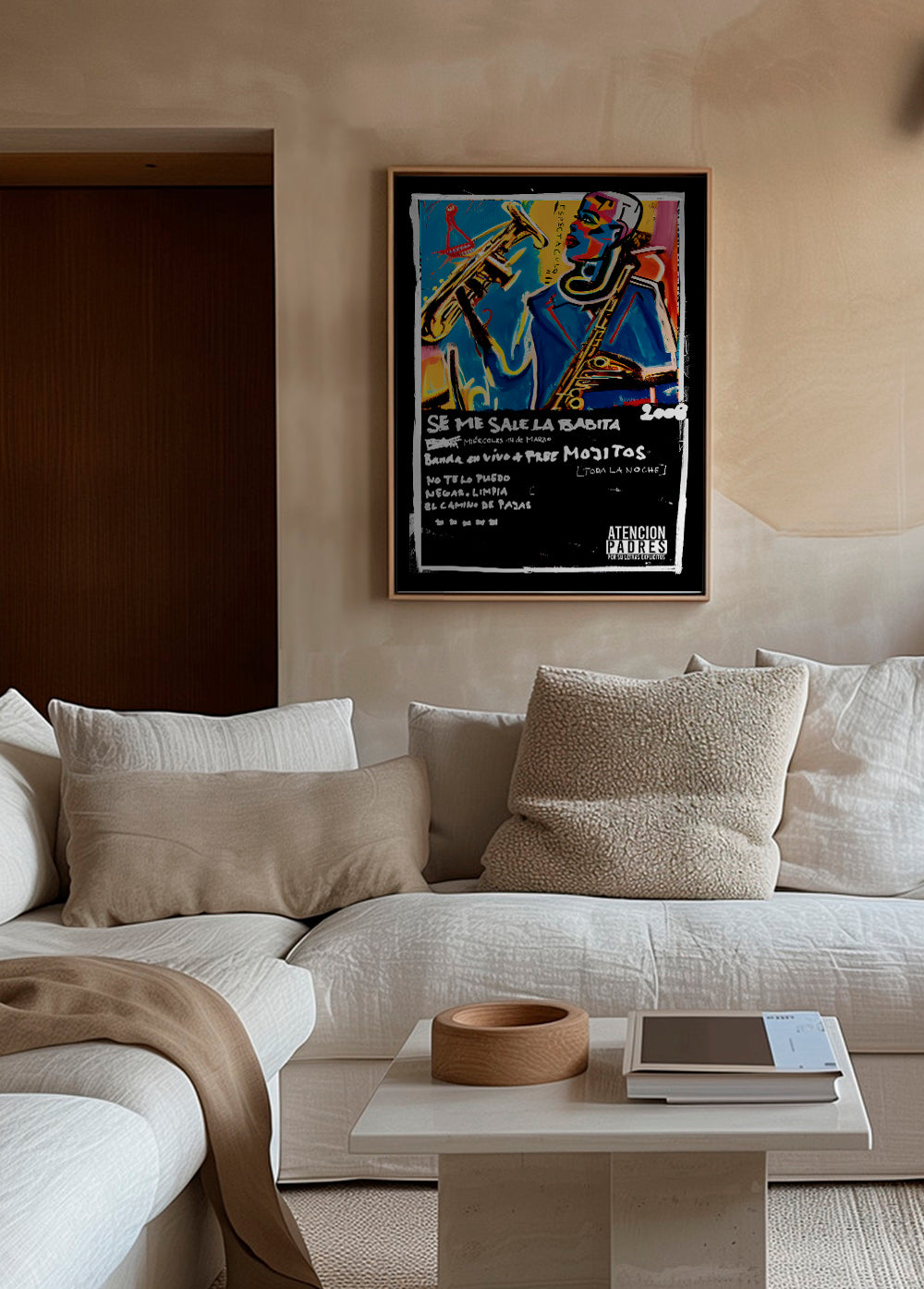 Jazzillustration i levende farver