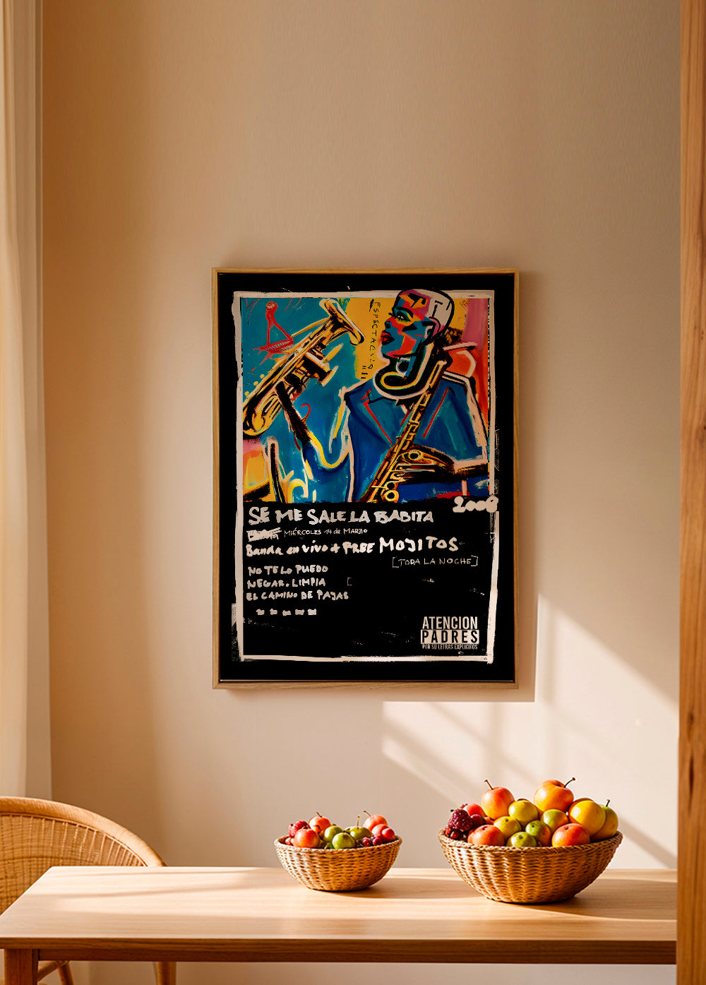Jazzillustration i levende farver