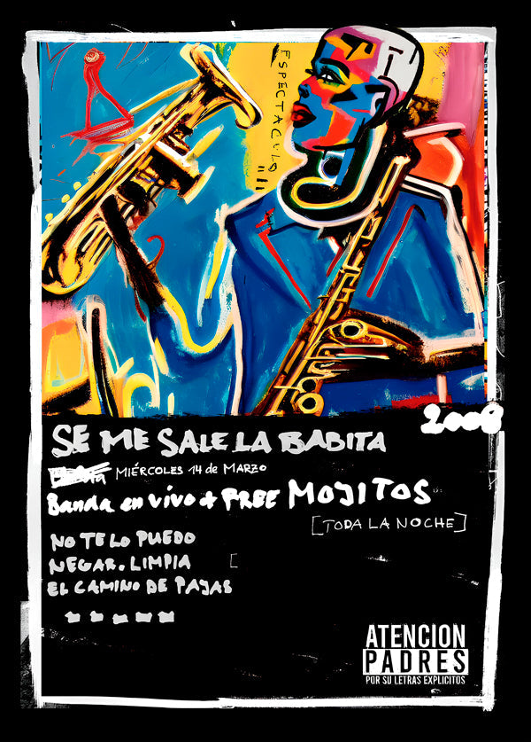 Jazzillustration i levende farver