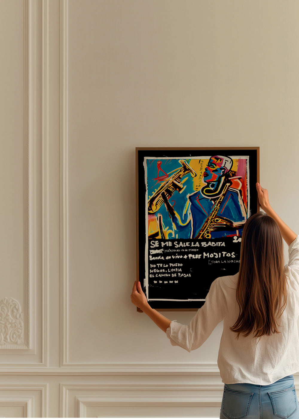 Jazzillustration i levende farver