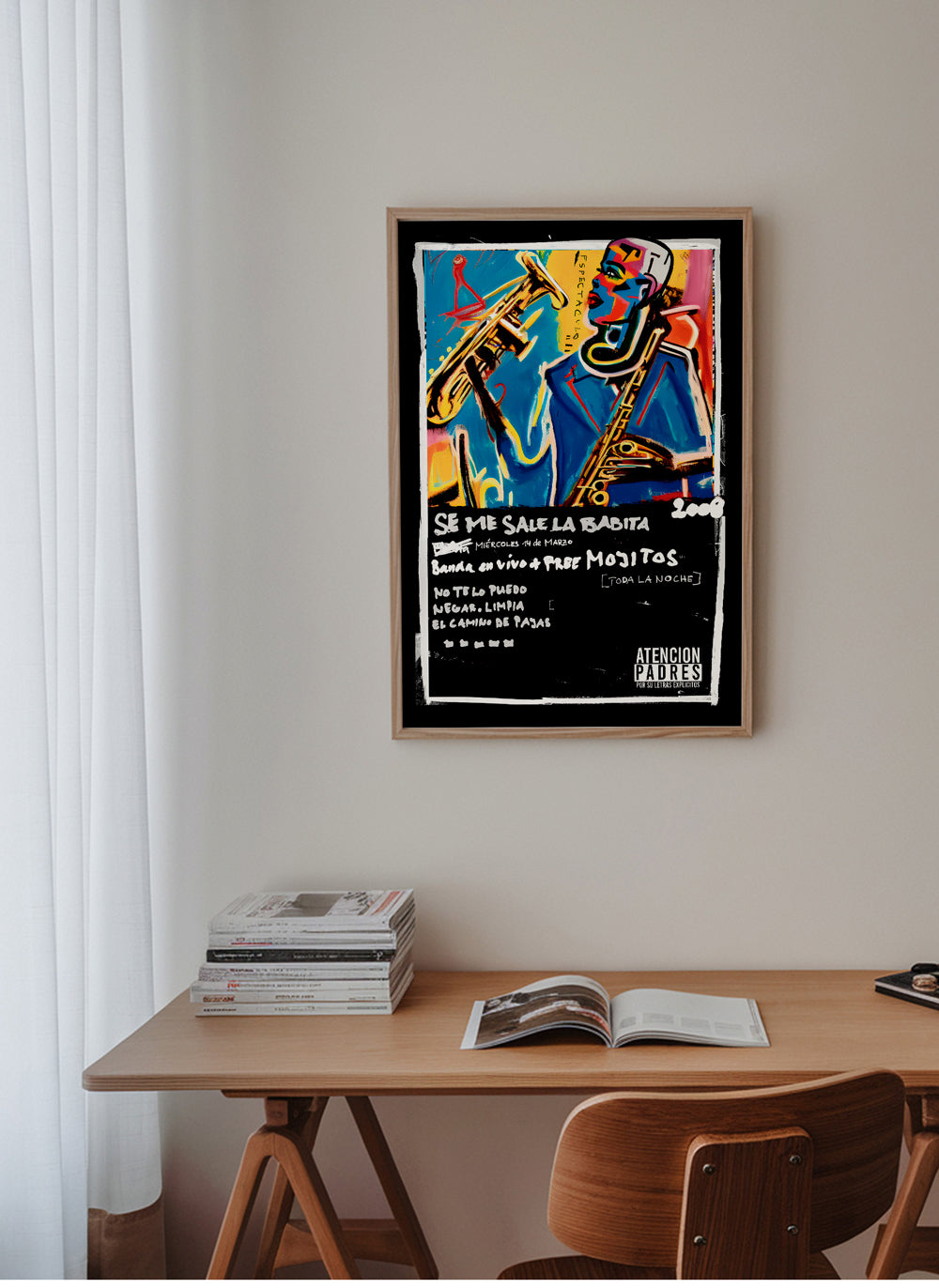 Jazzillustration i levende farver