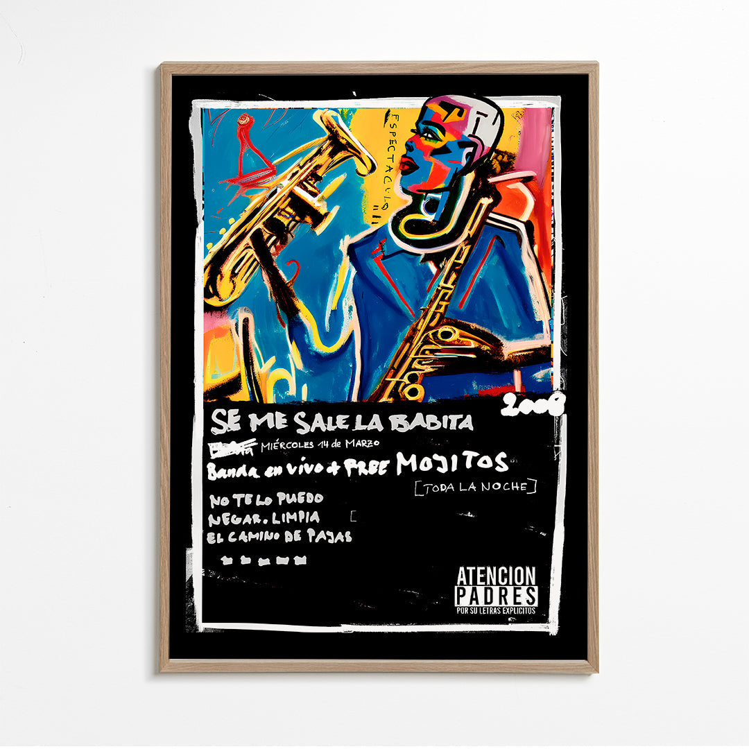 Jazzillustration i levende farver