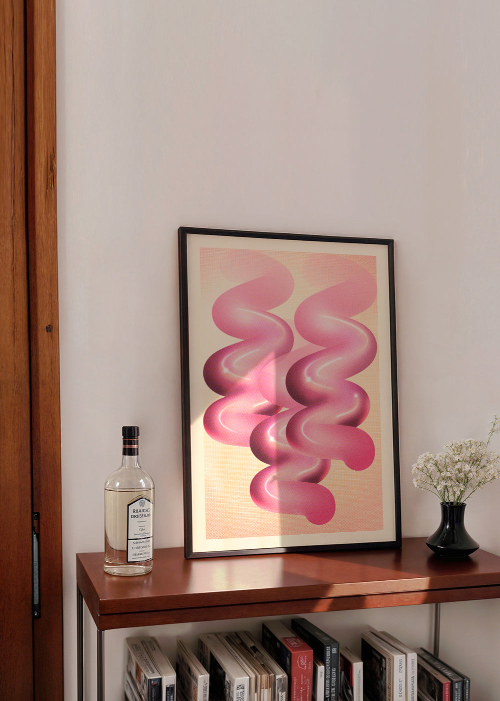 Vintage plakat rosa spiraler