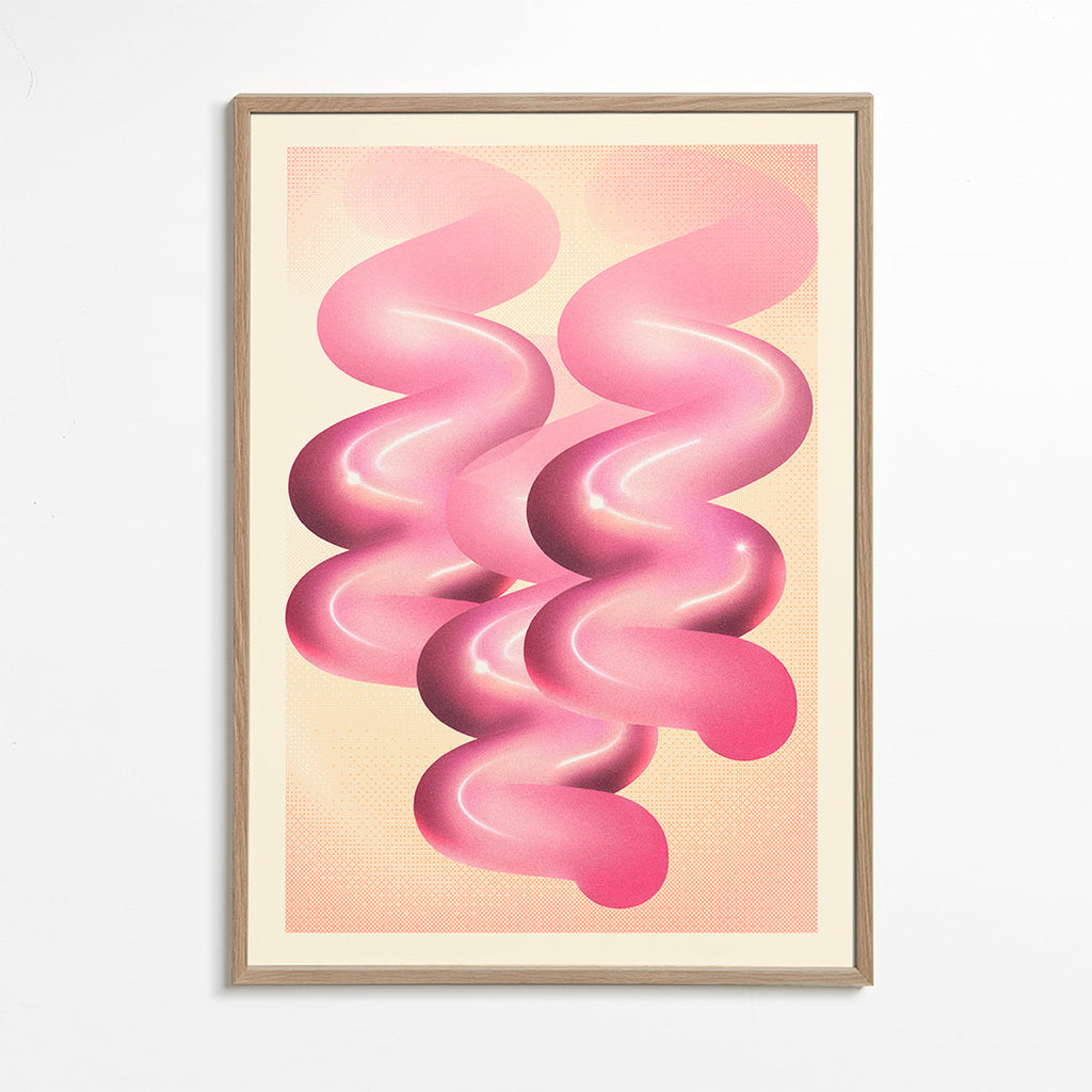 Vintage plakat rosa spiraler