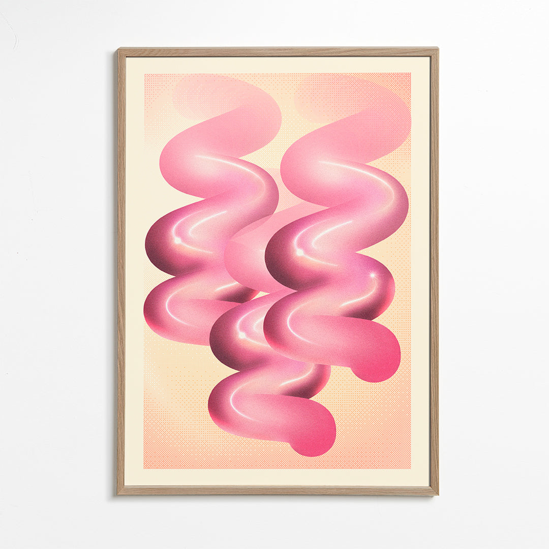 Vintage plakat rosa spiraler