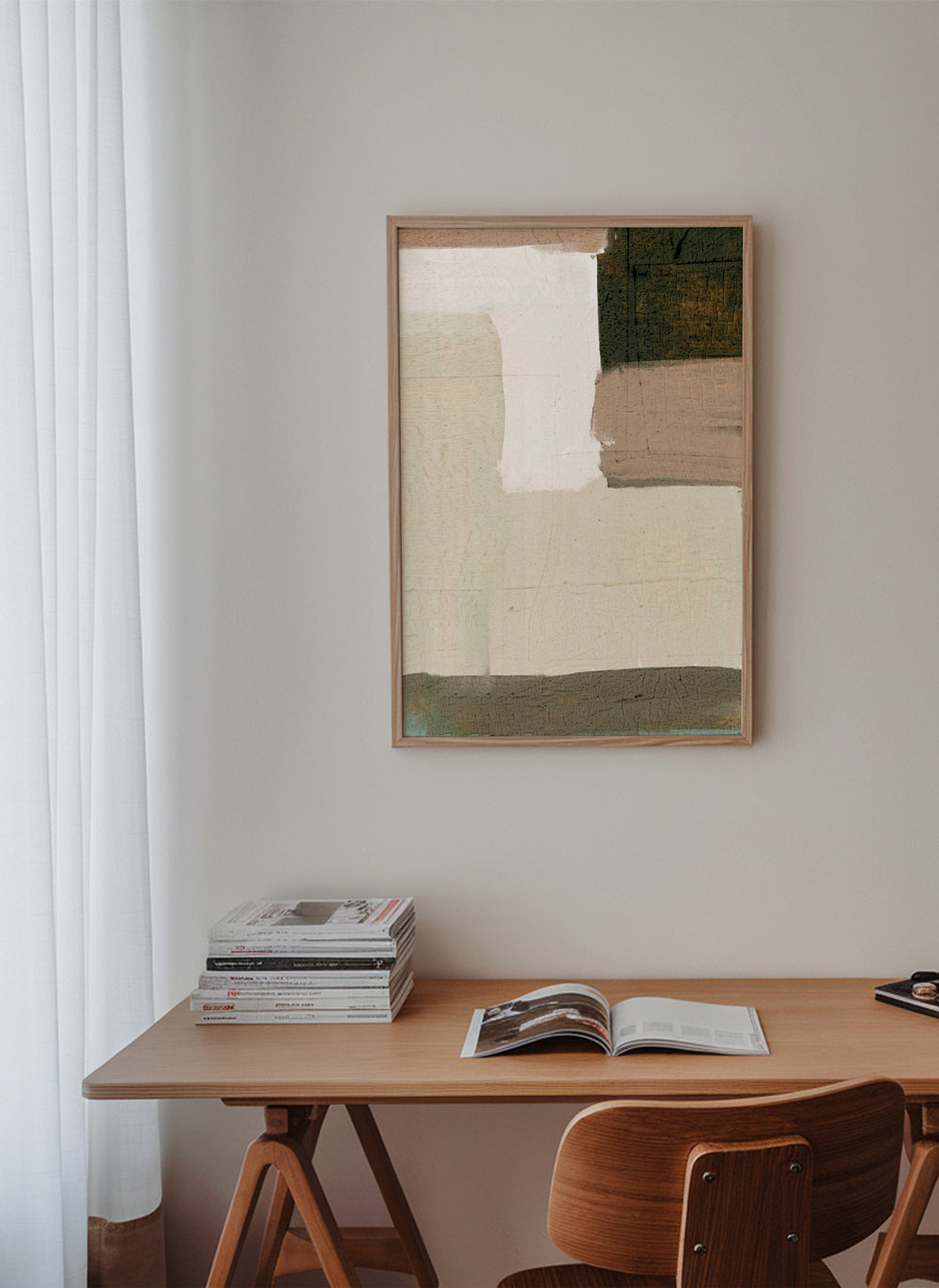 Abstrakt kunst med jordfarvede felter