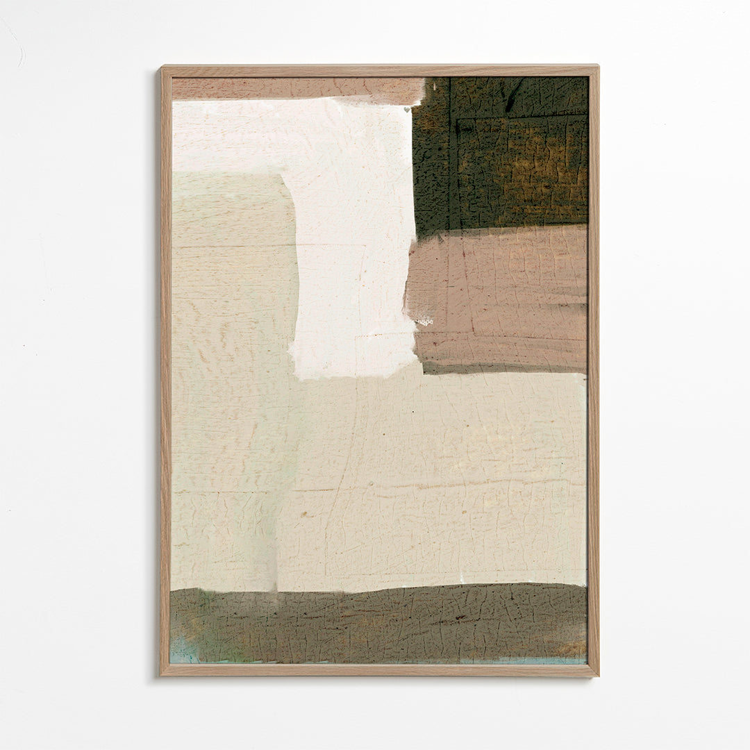 Abstrakt kunst med jordfarvede felter