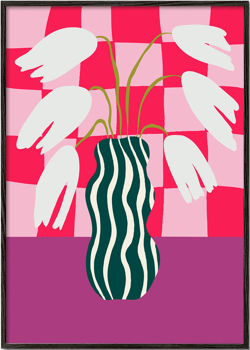 Botanisk plakat med pop-tulipaner