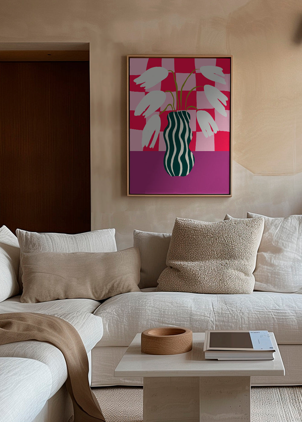 Botanisk plakat med pop-tulipaner