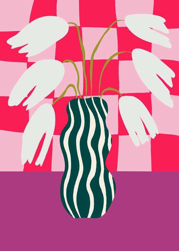 Botanisk plakat med pop-tulipaner