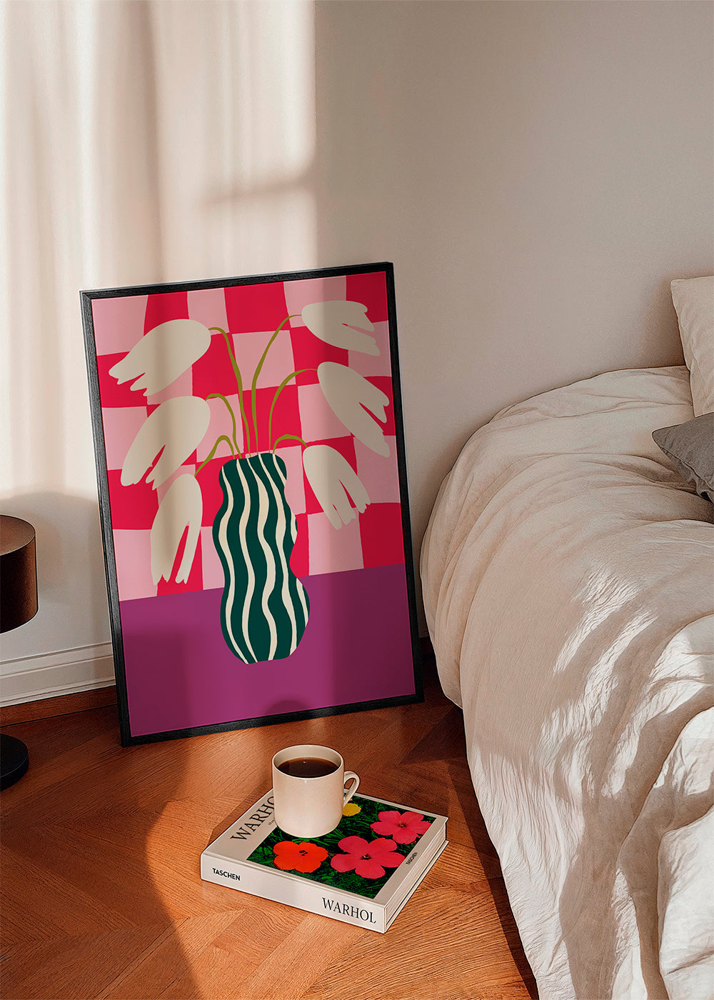 Botanisk plakat med pop-tulipaner