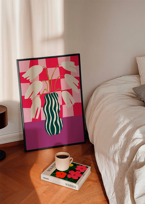 Botanisk plakat med pop-tulipaner