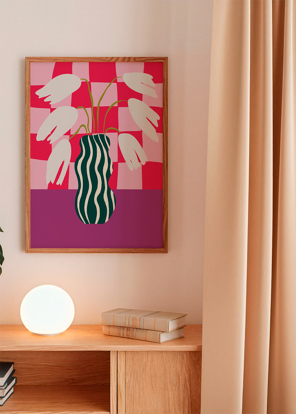Botanisk plakat med pop-tulipaner