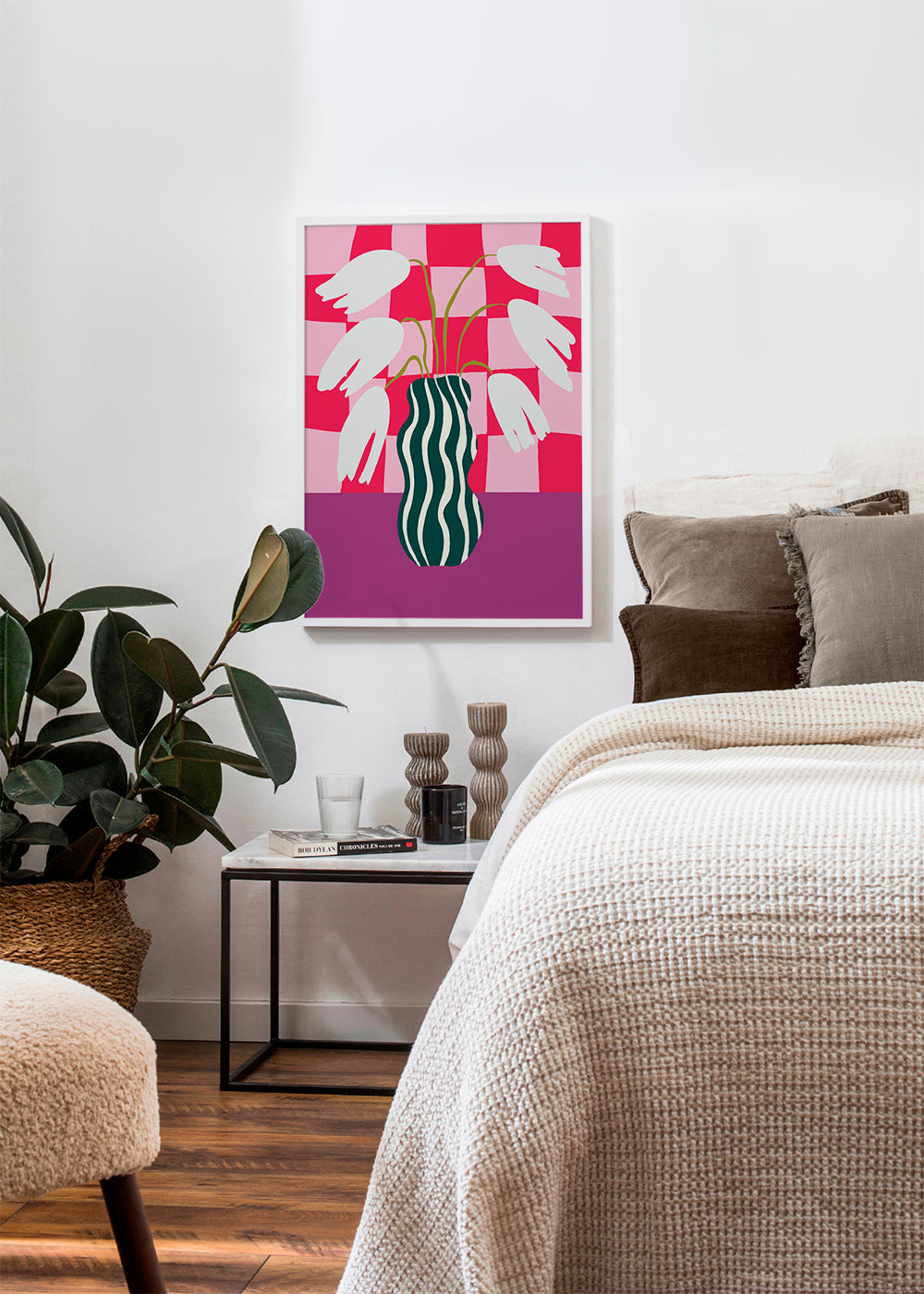 Botanisk plakat med pop-tulipaner