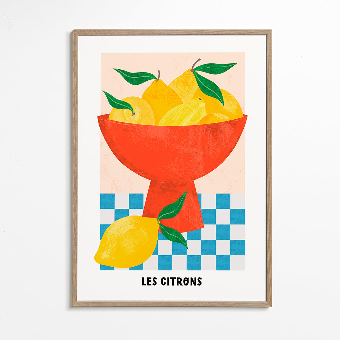 Køkkenkunst: citroner i rød skål