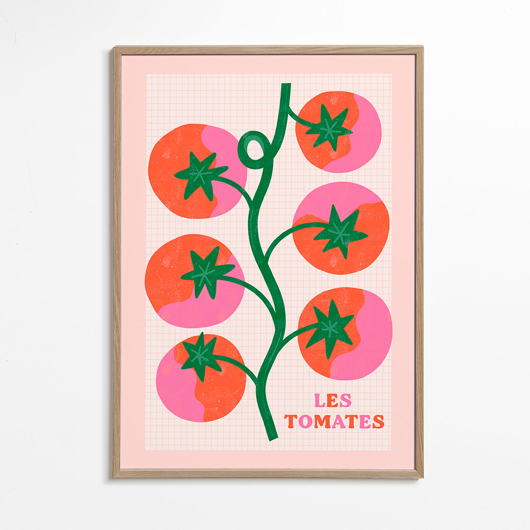 Køkkenkunst: tomater på grenen, grafisk illustration
