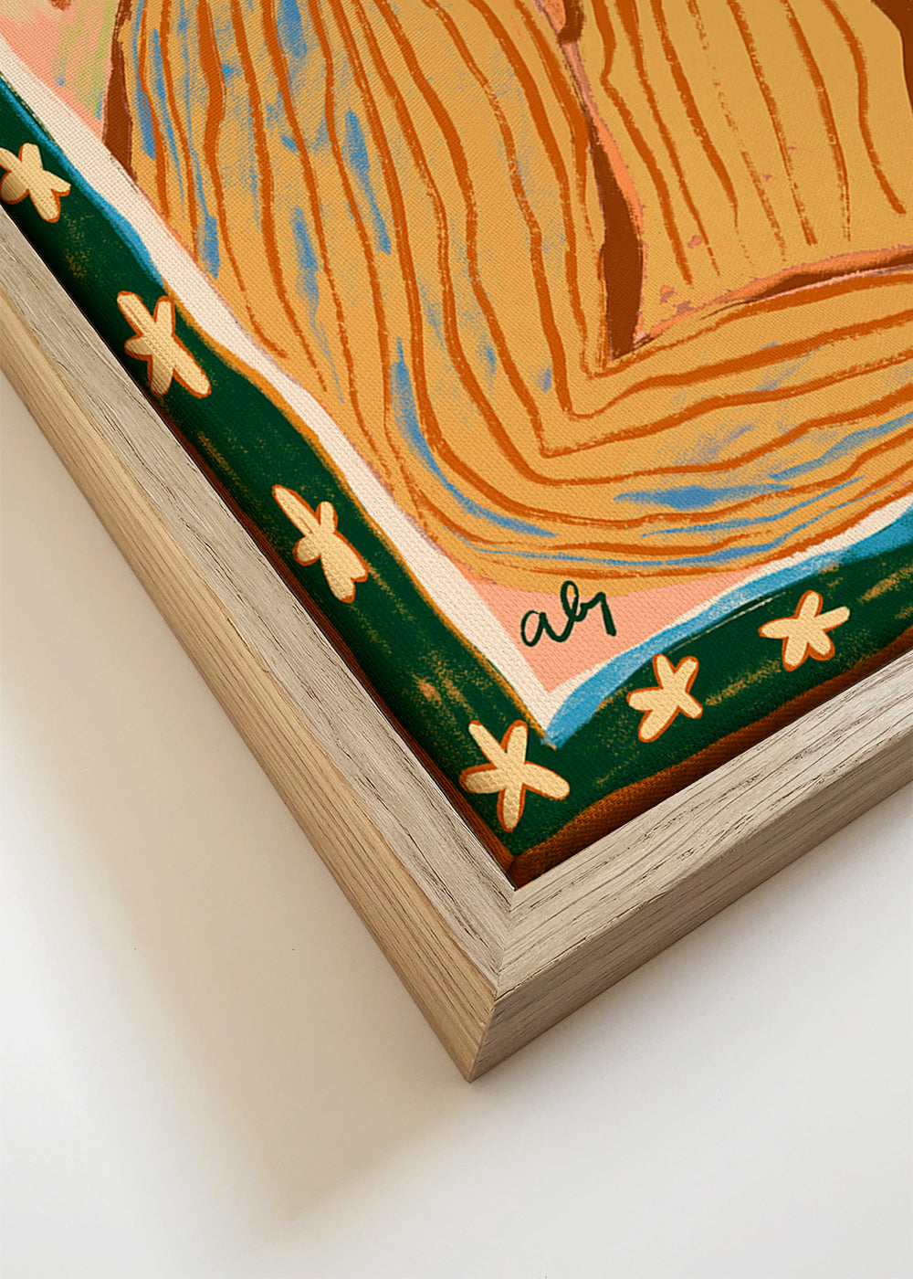 Illustration af kvinde med fugl og planter