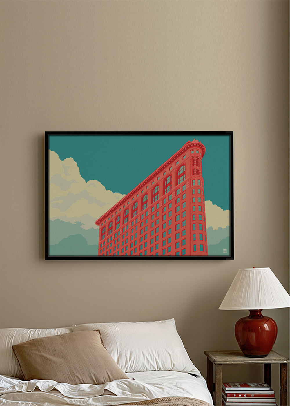 Bykunst Flatiron illustration i popstil