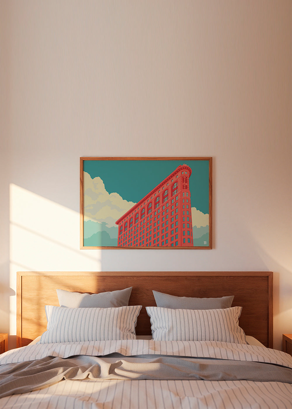 Bykunst Flatiron illustration i popstil